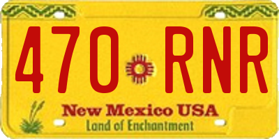 NM license plate 470RNR