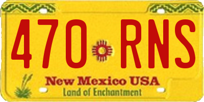 NM license plate 470RNS