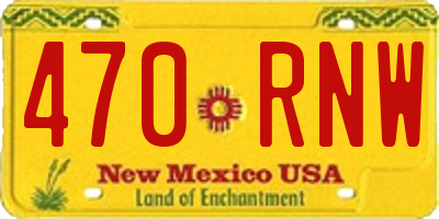 NM license plate 470RNW