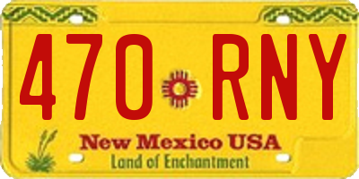 NM license plate 470RNY