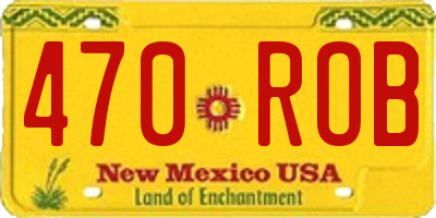 NM license plate 470ROB