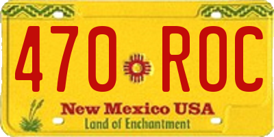 NM license plate 470ROC