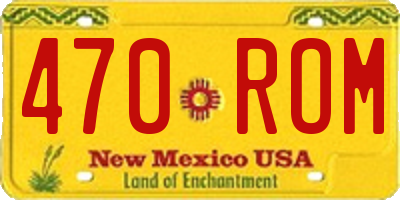 NM license plate 470ROM