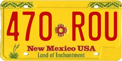 NM license plate 470ROU