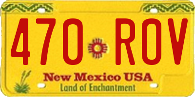NM license plate 470ROV
