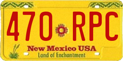 NM license plate 470RPC