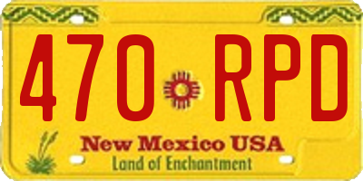 NM license plate 470RPD