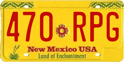NM license plate 470RPG