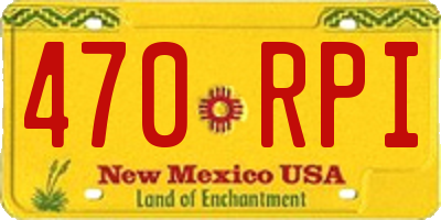 NM license plate 470RPI