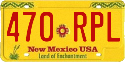 NM license plate 470RPL