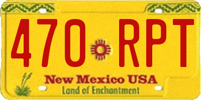NM license plate 470RPT