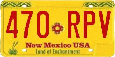 NM license plate 470RPV