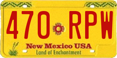 NM license plate 470RPW