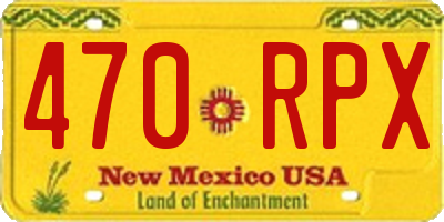 NM license plate 470RPX