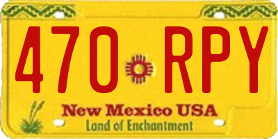 NM license plate 470RPY