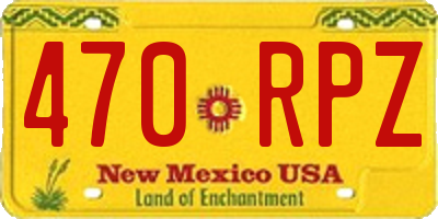 NM license plate 470RPZ