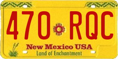 NM license plate 470RQC