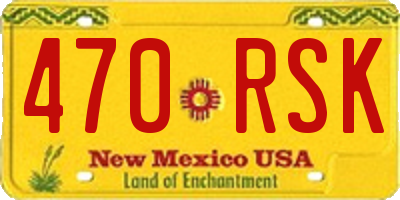 NM license plate 470RSK