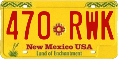 NM license plate 470RWK