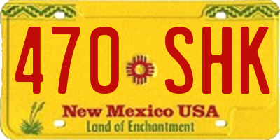 NM license plate 470SHK