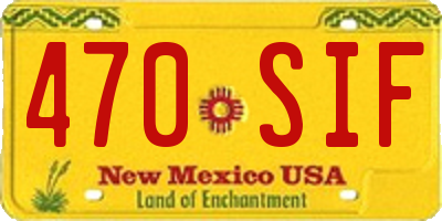 NM license plate 470SIF