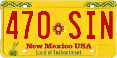 NM license plate 470SIN
