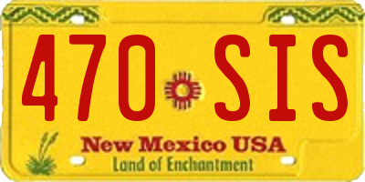 NM license plate 470SIS