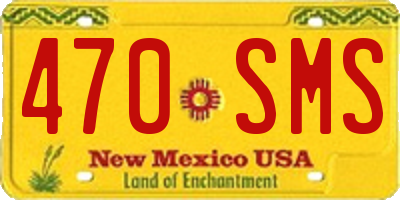 NM license plate 470SMS