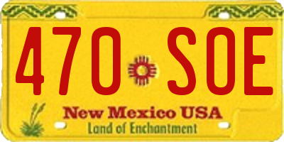NM license plate 470SOE
