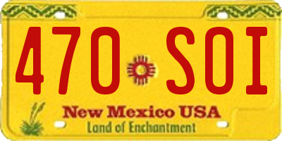 NM license plate 470SOI