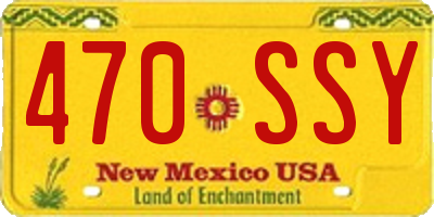 NM license plate 470SSY