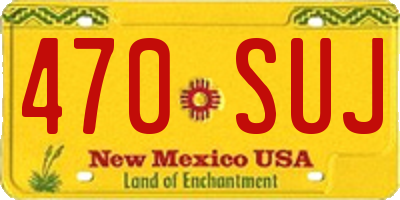 NM license plate 470SUJ