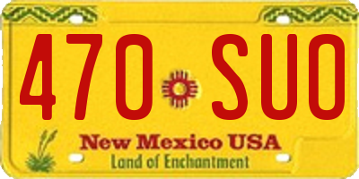 NM license plate 470SUO