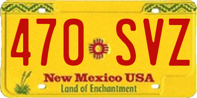 NM license plate 470SVZ