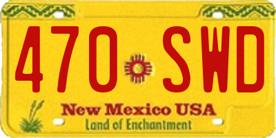 NM license plate 470SWD