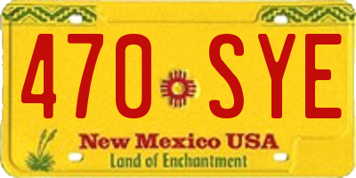 NM license plate 470SYE