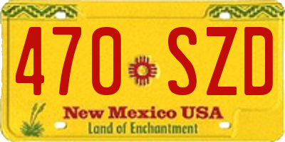 NM license plate 470SZD