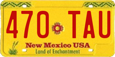 NM license plate 470TAU