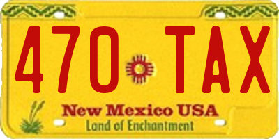 NM license plate 470TAX