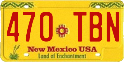 NM license plate 470TBN