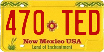 NM license plate 470TED