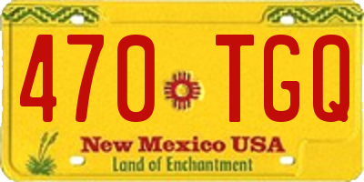 NM license plate 470TGQ