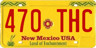 NM license plate 470THC