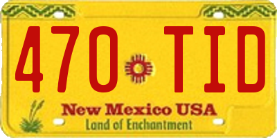 NM license plate 470TID