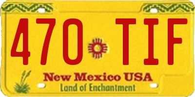 NM license plate 470TIF