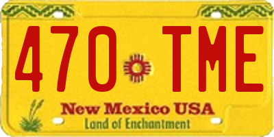 NM license plate 470TME