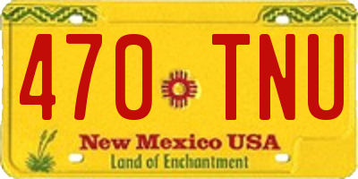 NM license plate 470TNU
