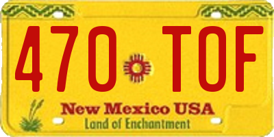 NM license plate 470TOF