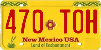 NM license plate 470TOH