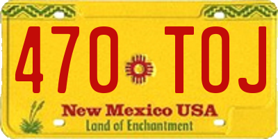 NM license plate 470TOJ